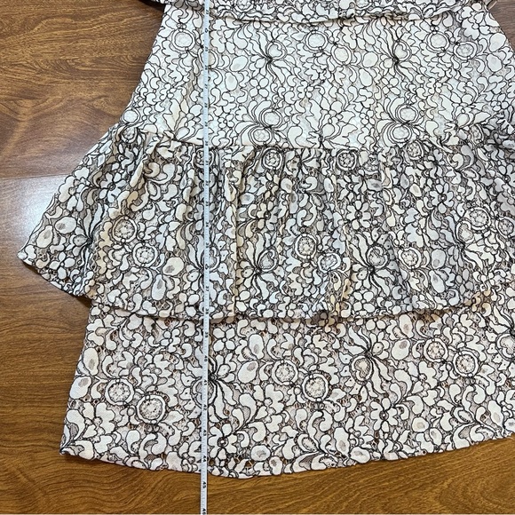 MISSGUIDED Black White Lace Off One Shoulder Ruffles Midi Dress NWOT Size 12 - Picture 14 of 14